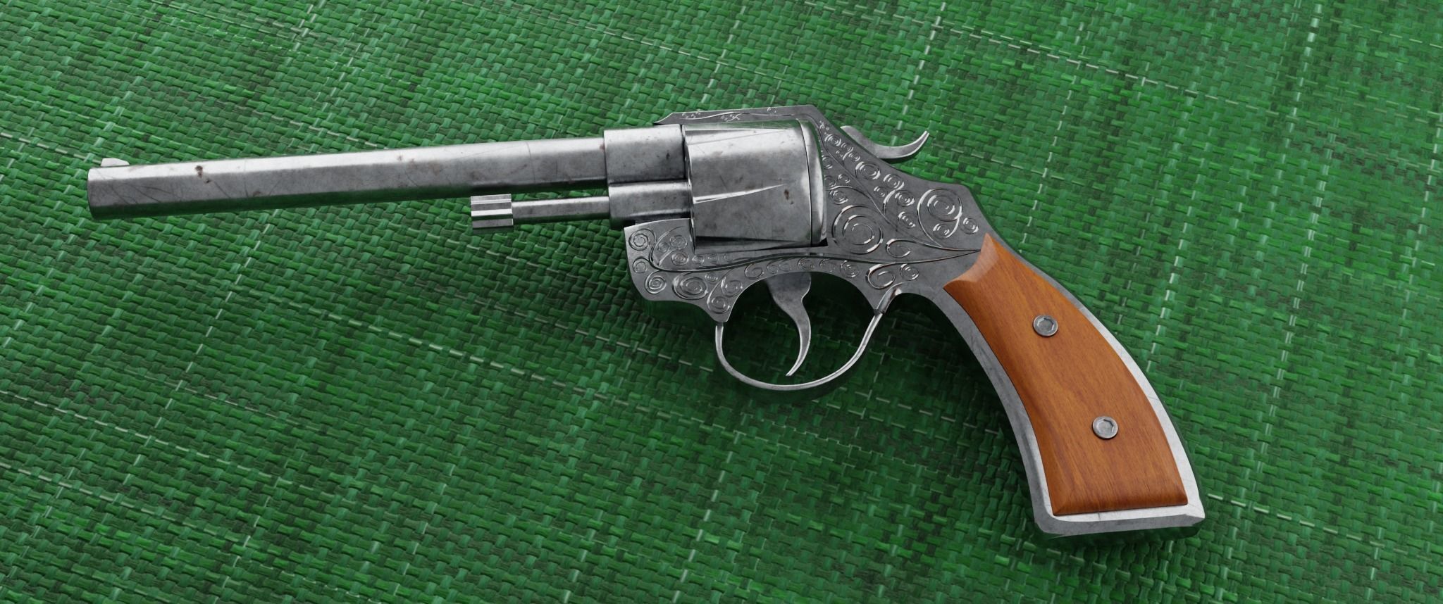 Revolver Gun Free low-poly 3D model_11