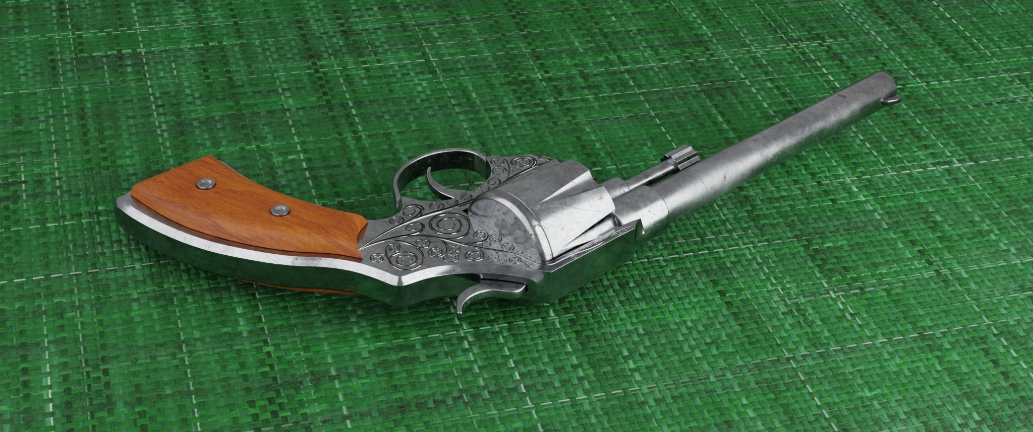Revolver Gun Free low-poly 3D model_3