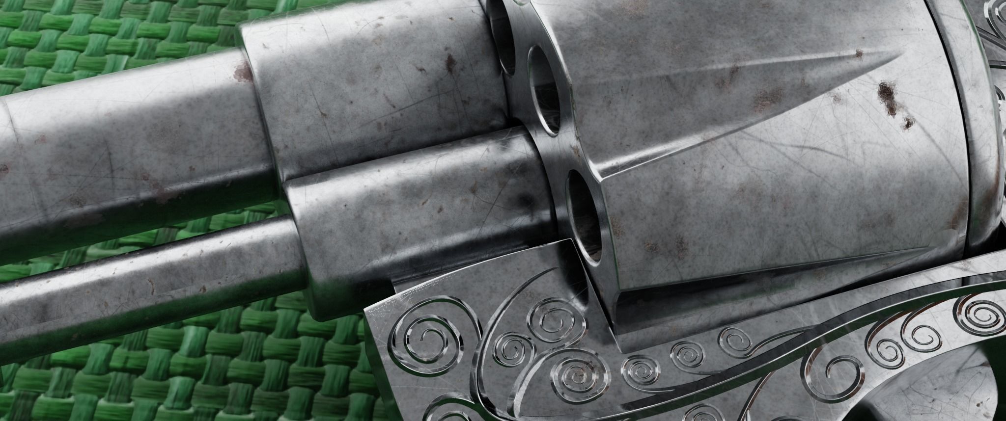 Revolver Gun Free low-poly 3D model_8