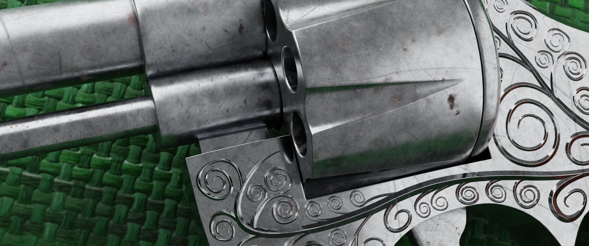 Revolver Gun Free low-poly 3D model_5