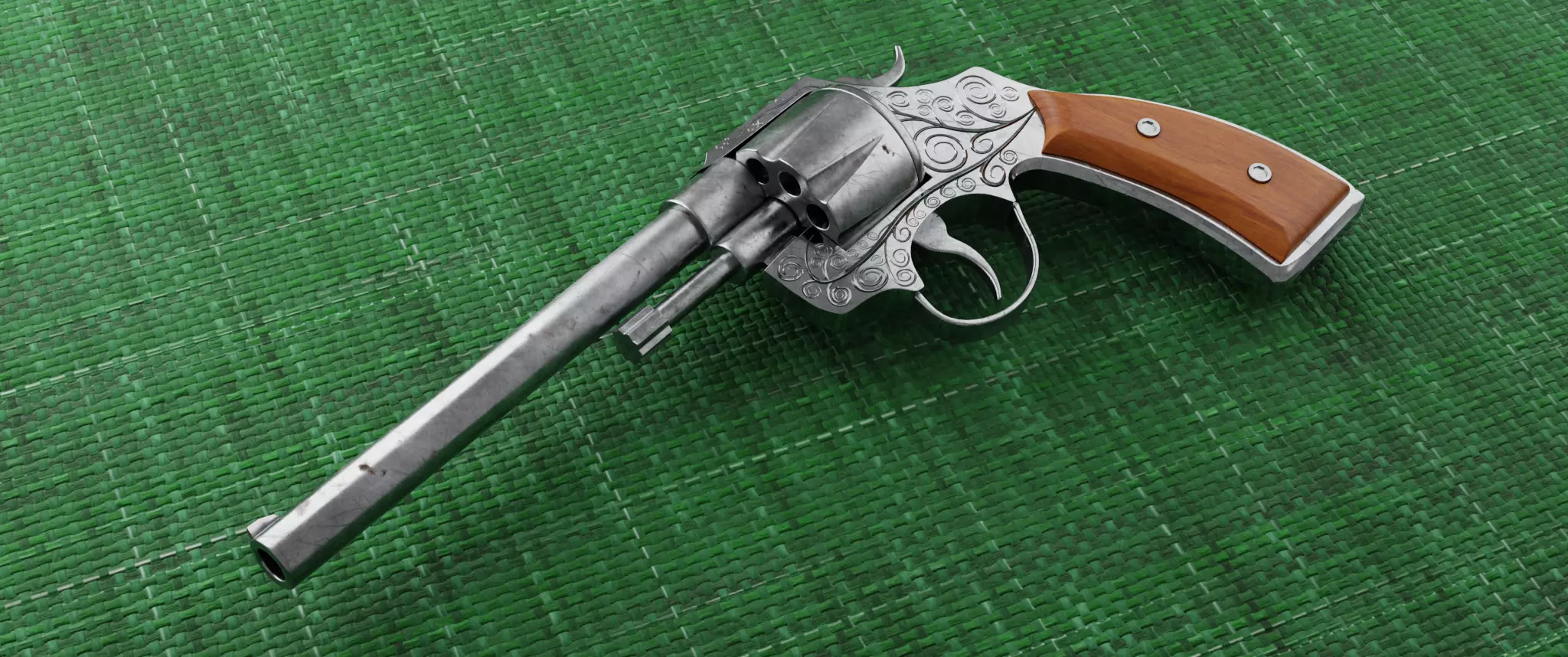 Revolver Gun Free low-poly 3D model_0