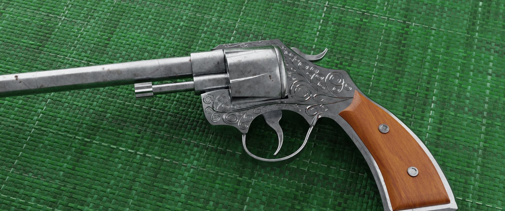 Revolver Gun Free low-poly 3D model_10