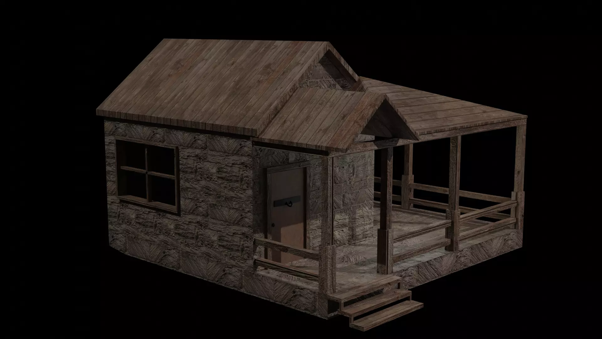 STONE HOUSE Free low-poly 3D model