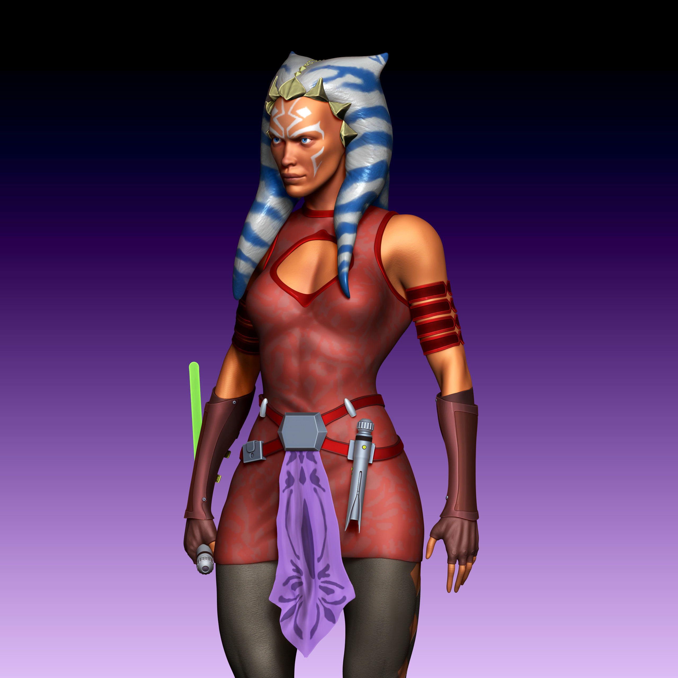 Ahsoka Tano from Star Wars for 3D printing 3D print model_7