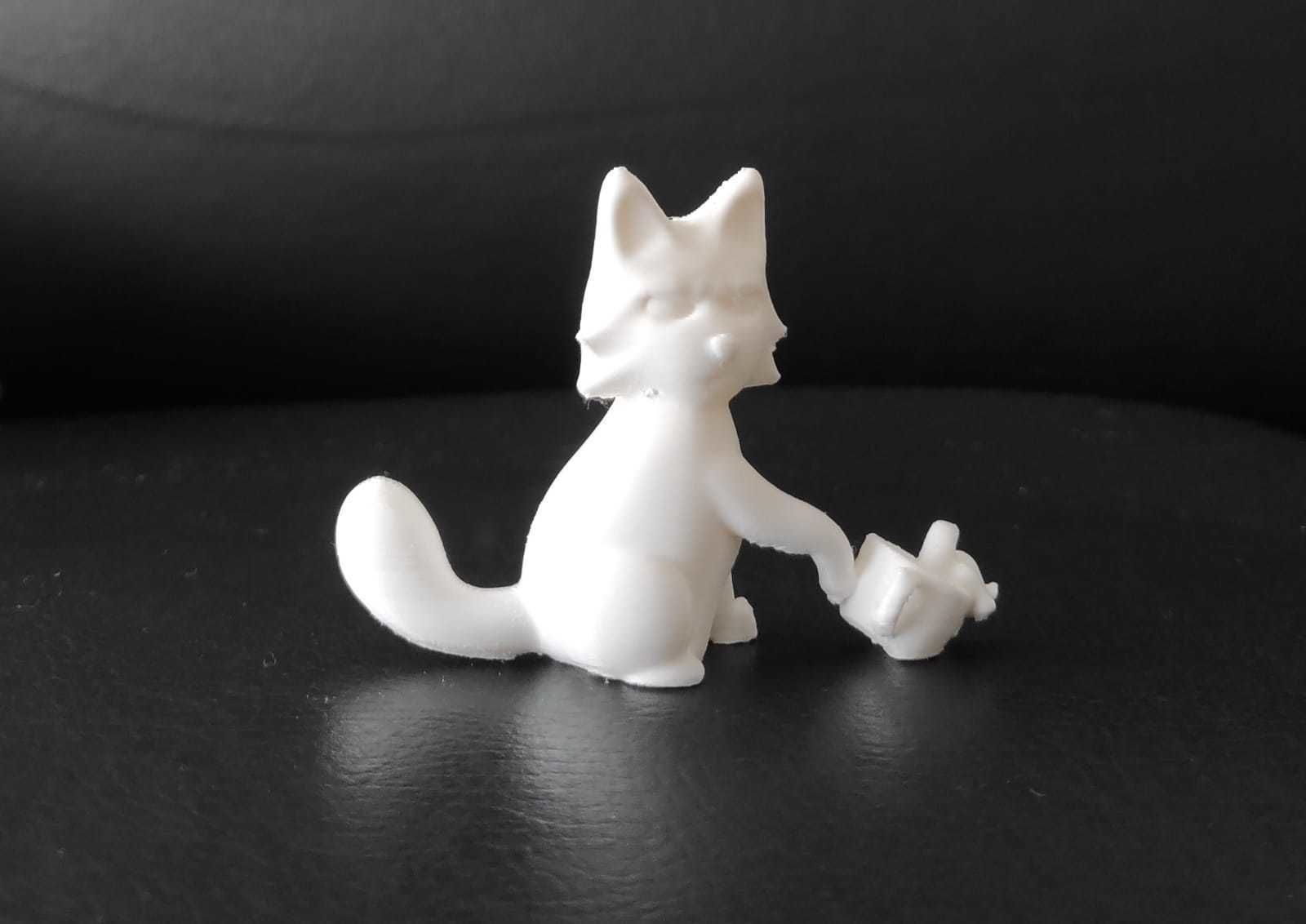 Cat Knocking over a Cup 3D print model_3