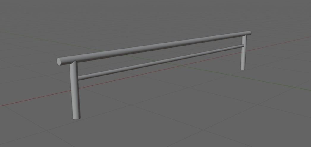 Skate Handrail 3 3D model_2