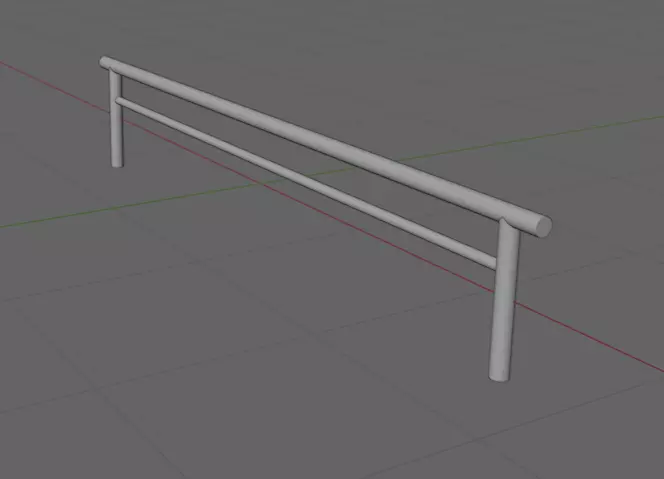 Skate Handrail 3 3D model_0