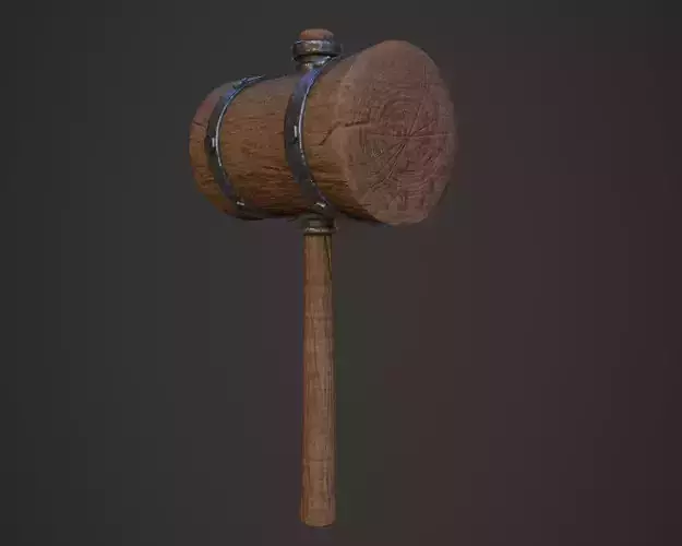 Medieval Mallet Low-poly 3D model