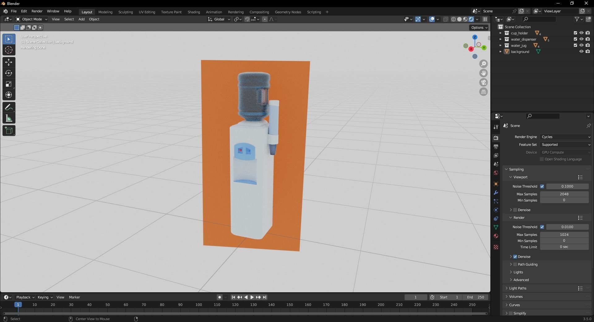 Low poly Water Dispenser Free low-poly 3D model_4