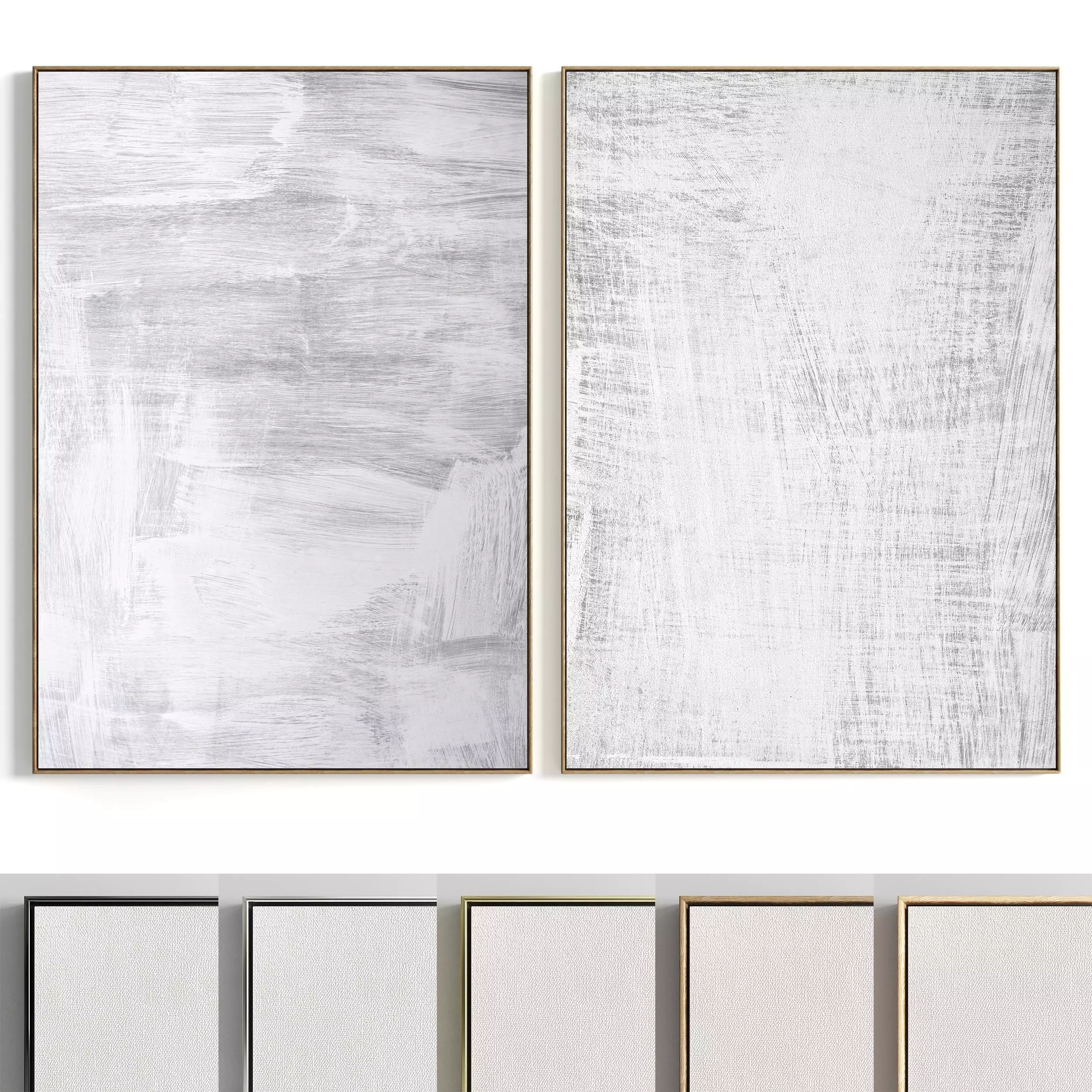 Plaster Two Photo Frame 209 Low-poly 3D model_0