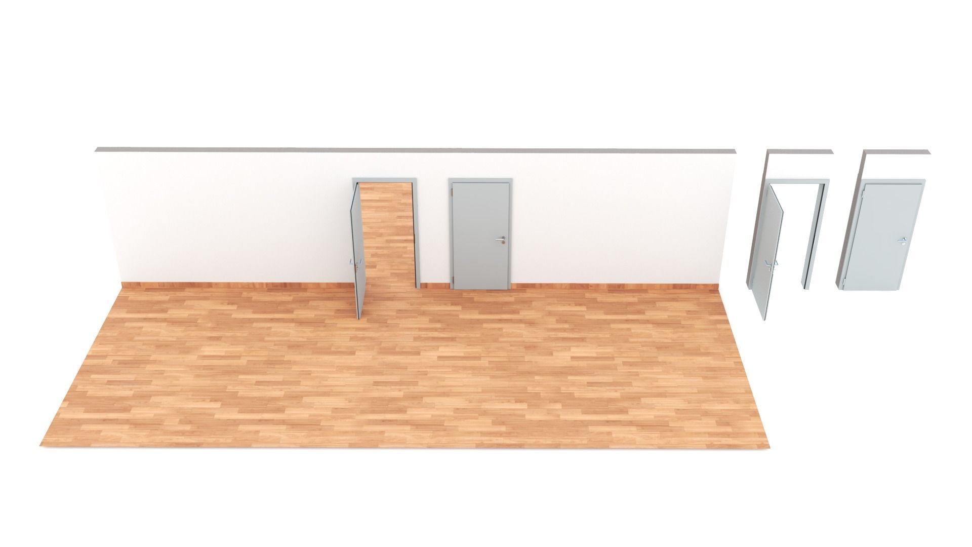 Lacquered interior door - Full wall section 3D model_7