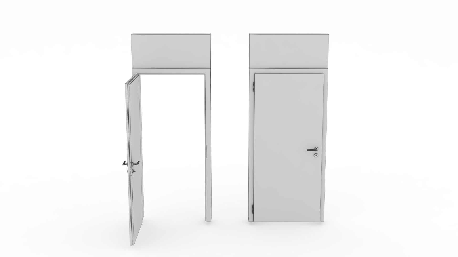 Lacquered interior door - Full wall section 3D model_11