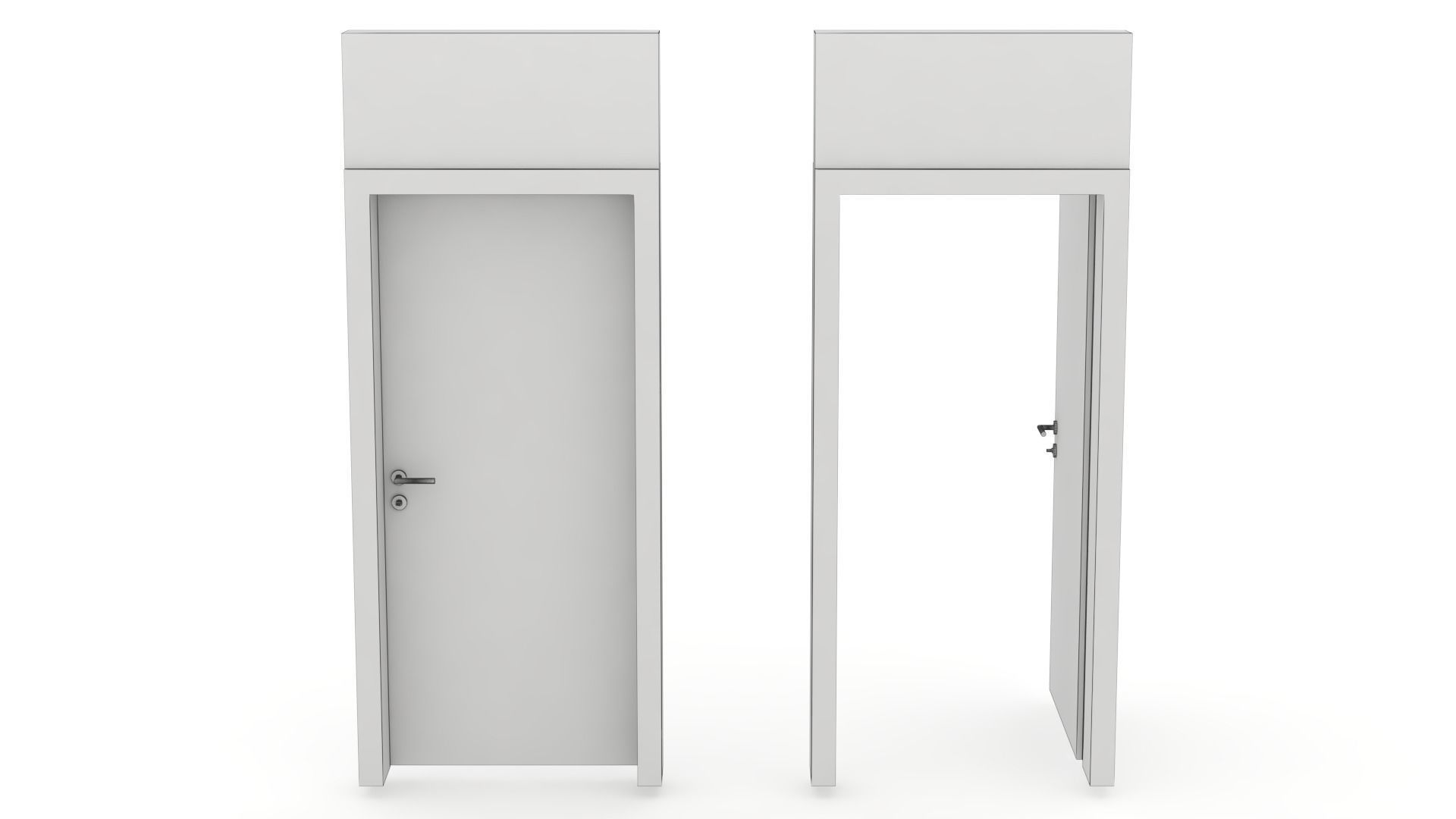 Lacquered interior door - Full wall section 3D model_10