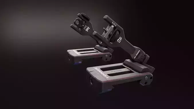 Sidewinder 2 BUIS sights Low-poly 3D model