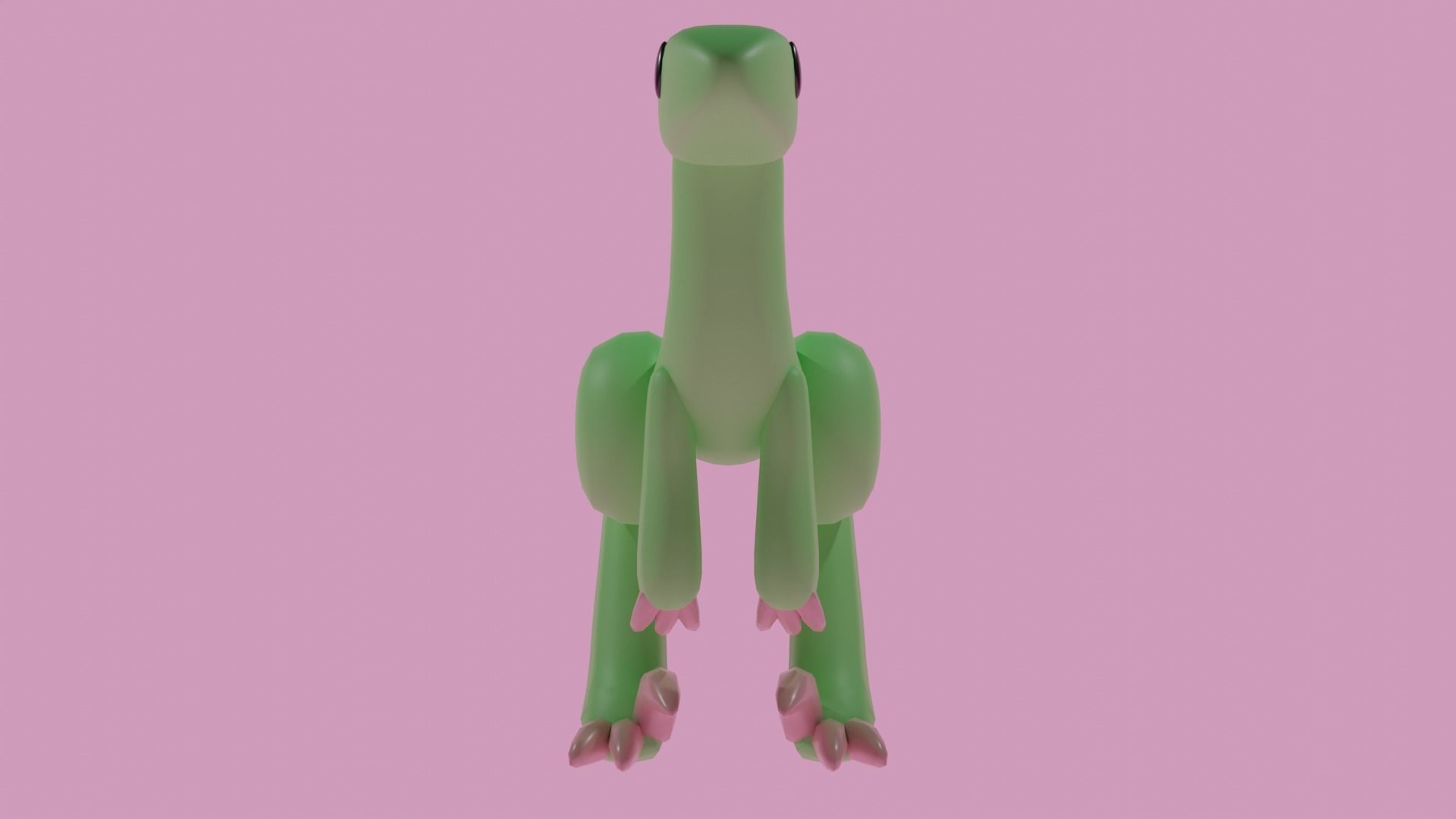 Velociraptor cute 3D model 3D model_2