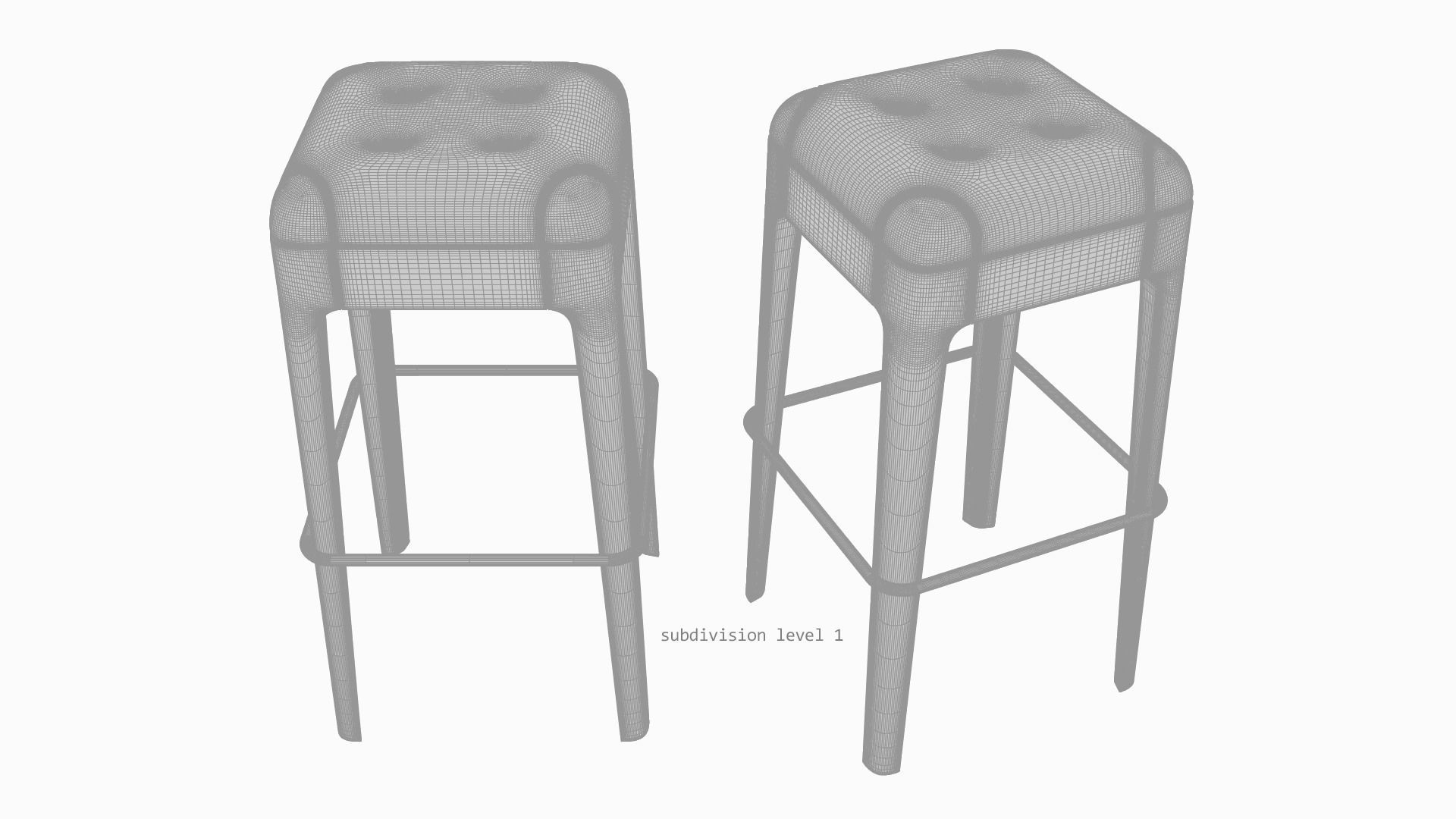 Stool Webby Sgabello - Subdivision geometry 3D model_10