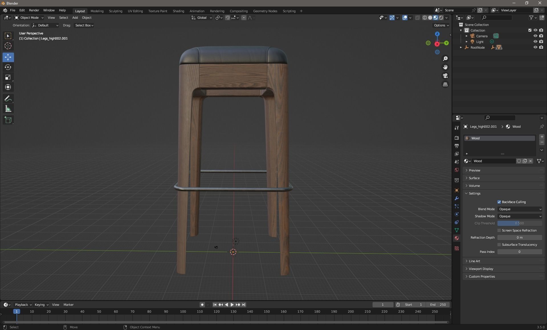 Stool Webby Sgabello - Subdivision geometry 3D model_8