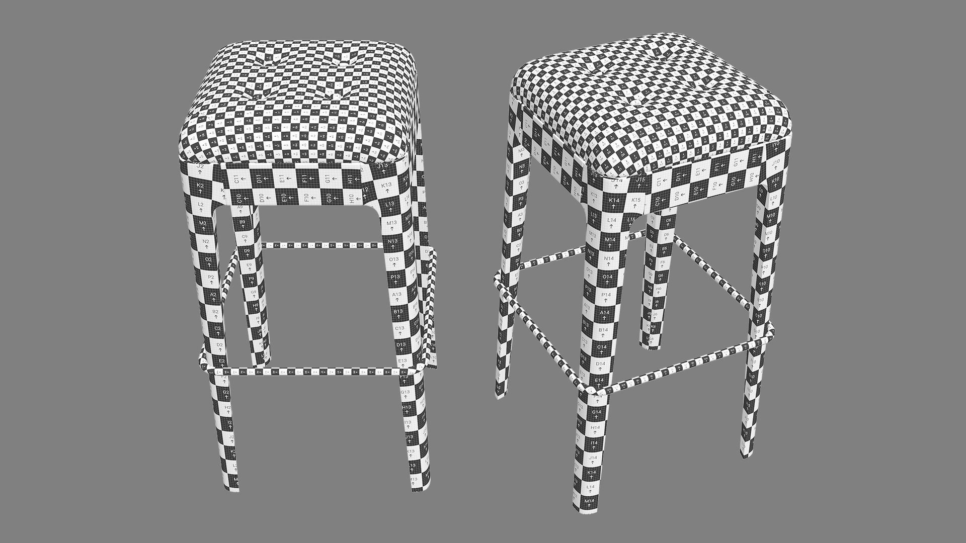 Stool Webby Sgabello - Subdivision geometry 3D model_11