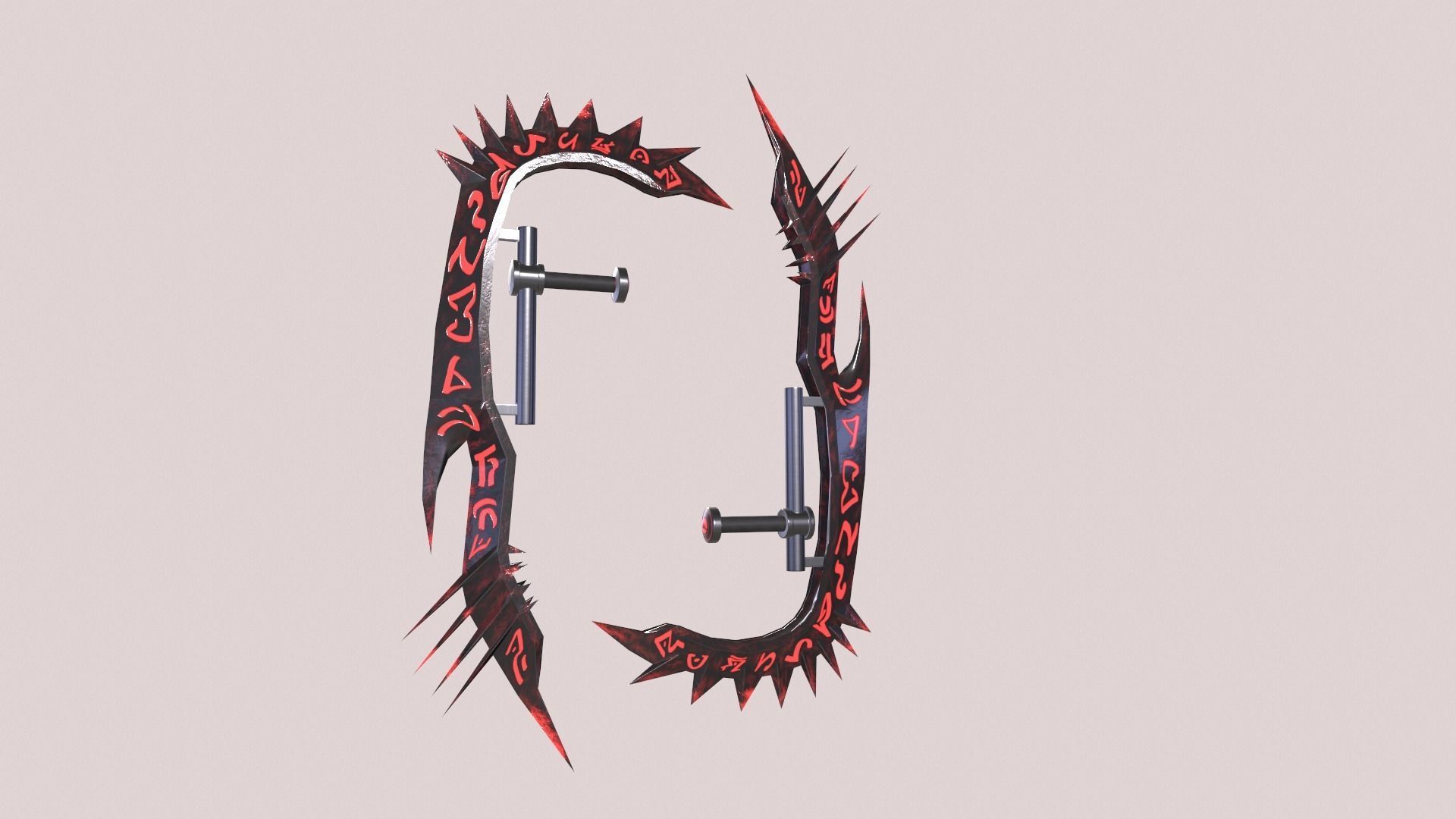 Runic double blades Low-poly 3D model_1