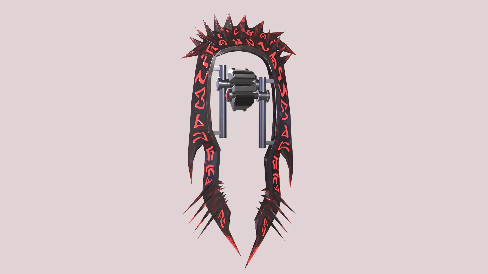 Runic double blades Low-poly 3D model_0