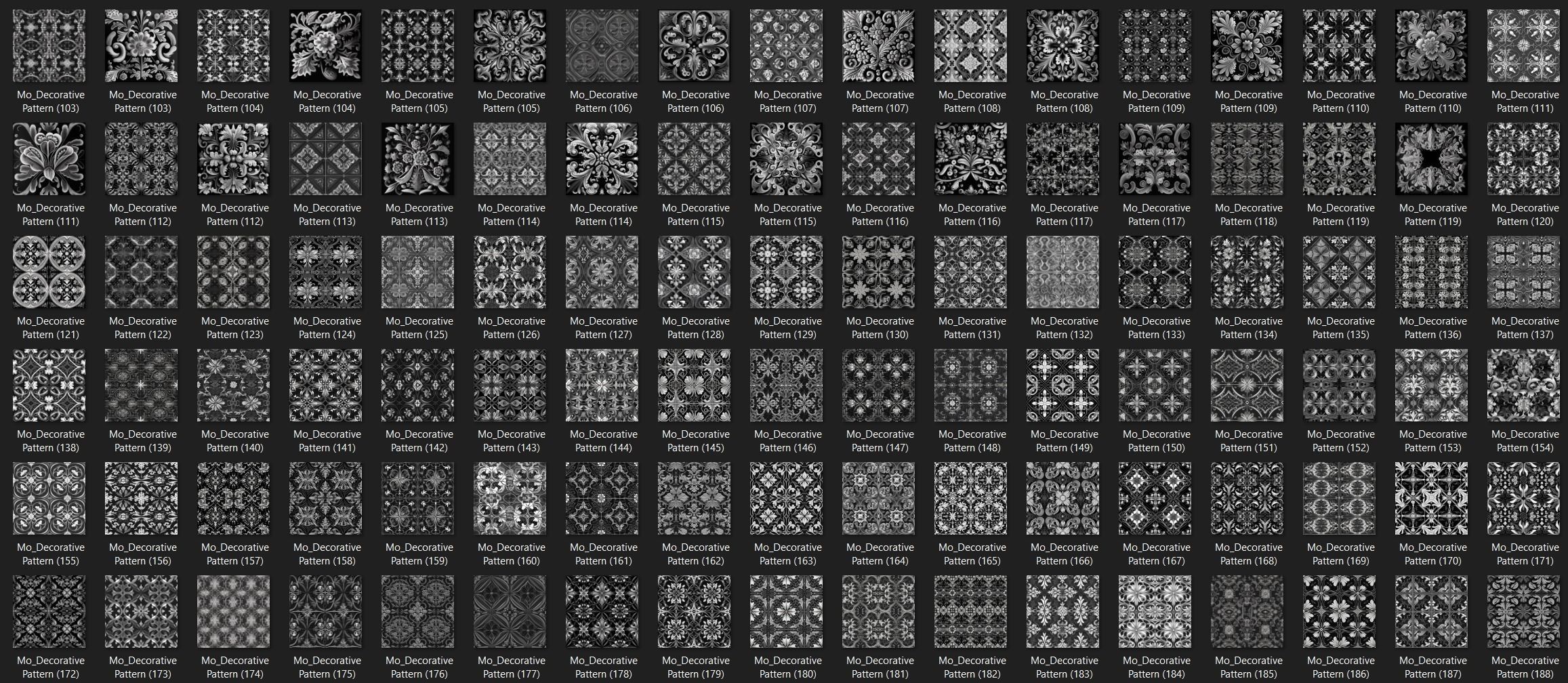 3000 Decorative Pattern Ornament 3D model_5