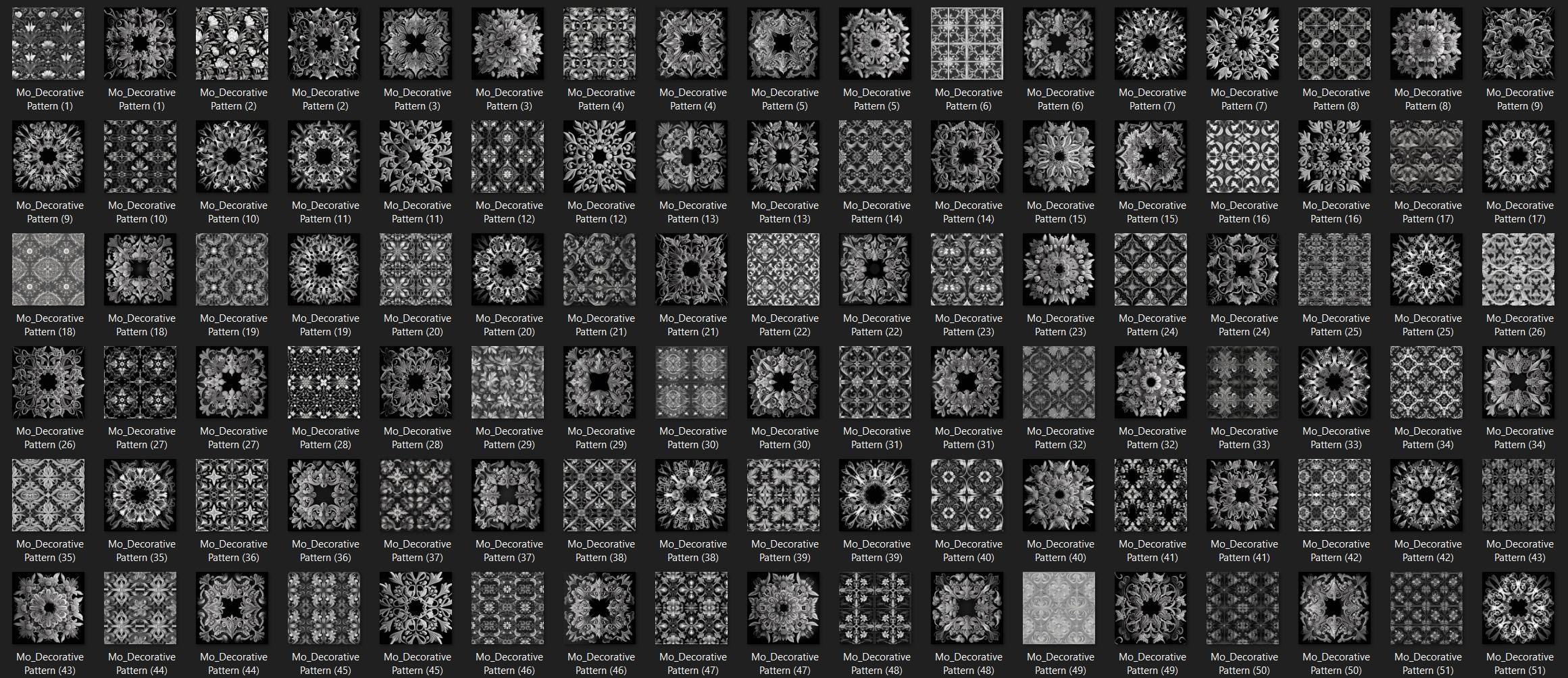 3000 Decorative Pattern Ornament 3D model_7