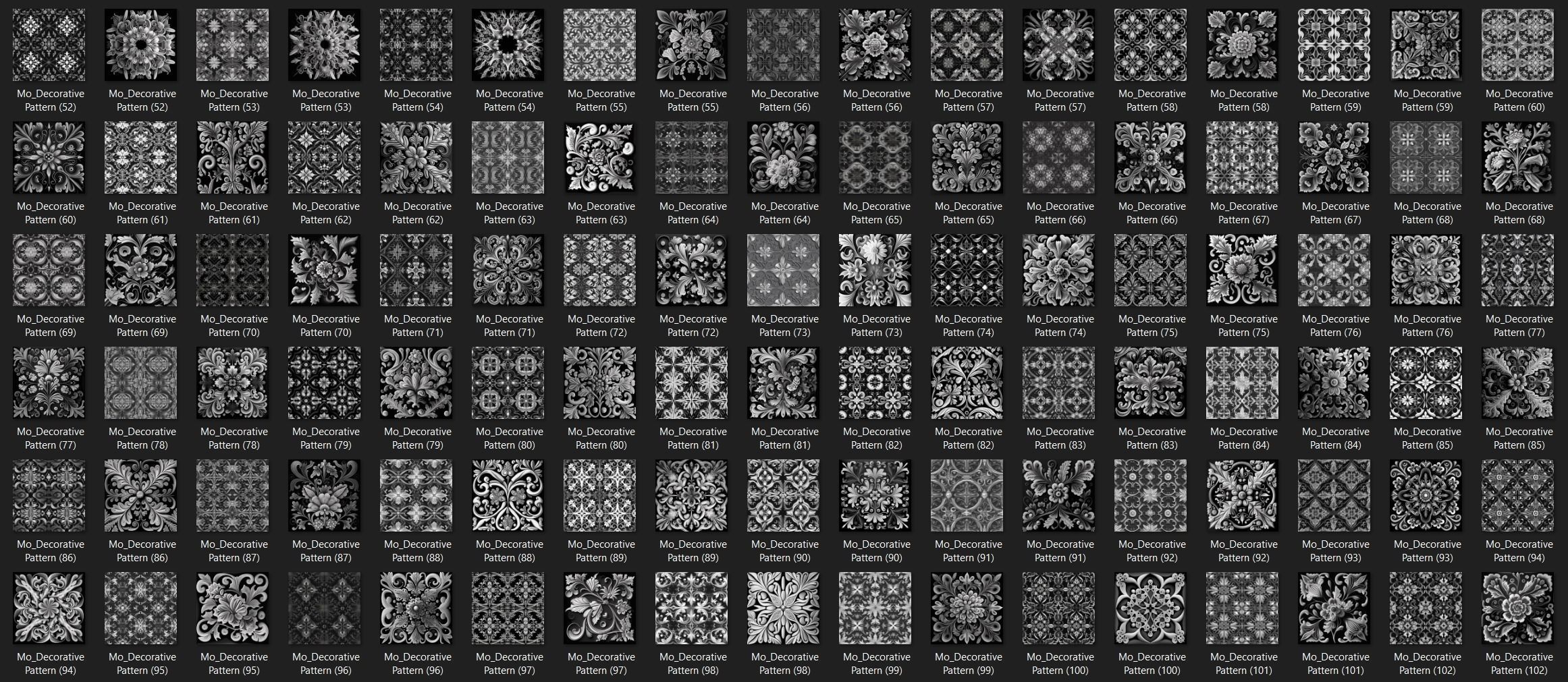 3000 Decorative Pattern Ornament 3D model_6