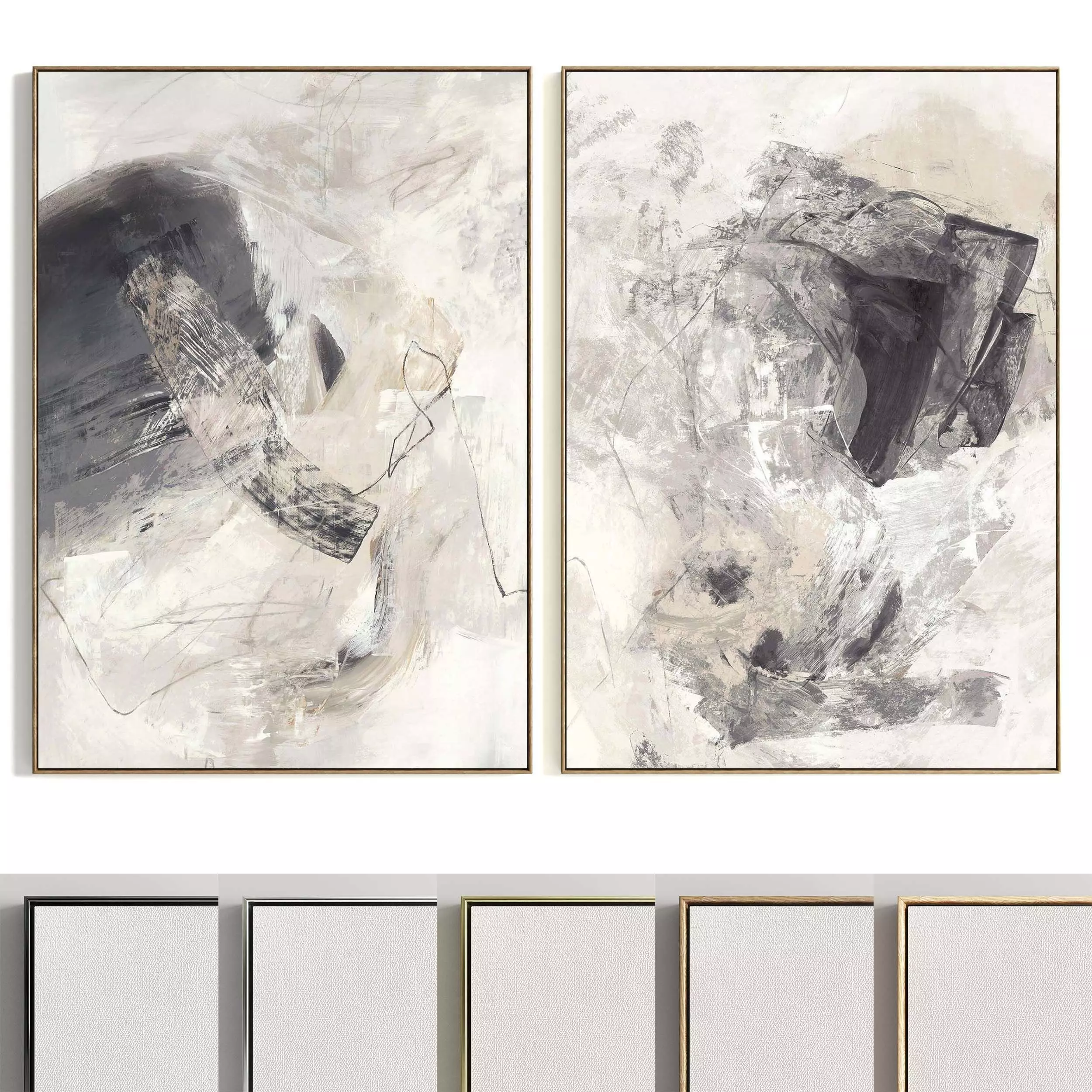 Plaster Two Photo Frame 218 Low-poly 3D model_0