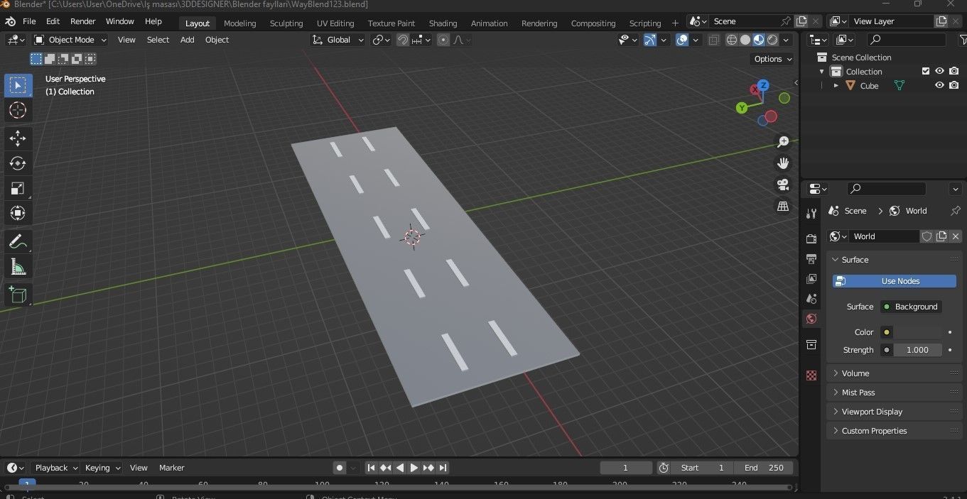 Asphalt road   Free 3D model_2