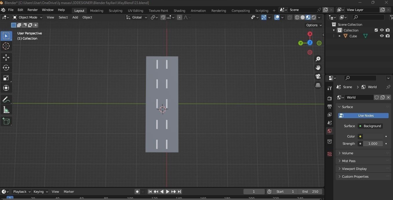 Asphalt road   Free 3D model_3