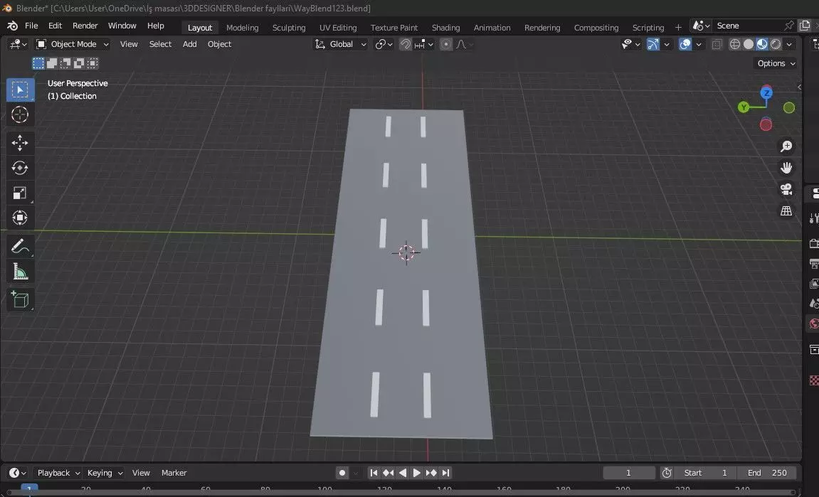 Asphalt road   Free 3D model_0