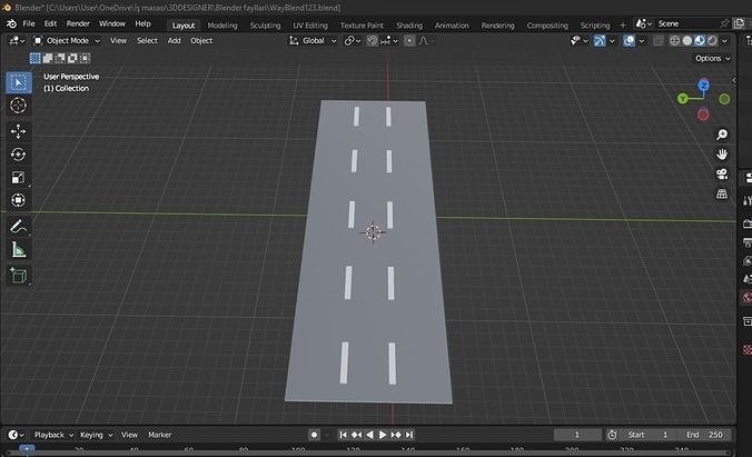 Asphalt road   Free 3D model