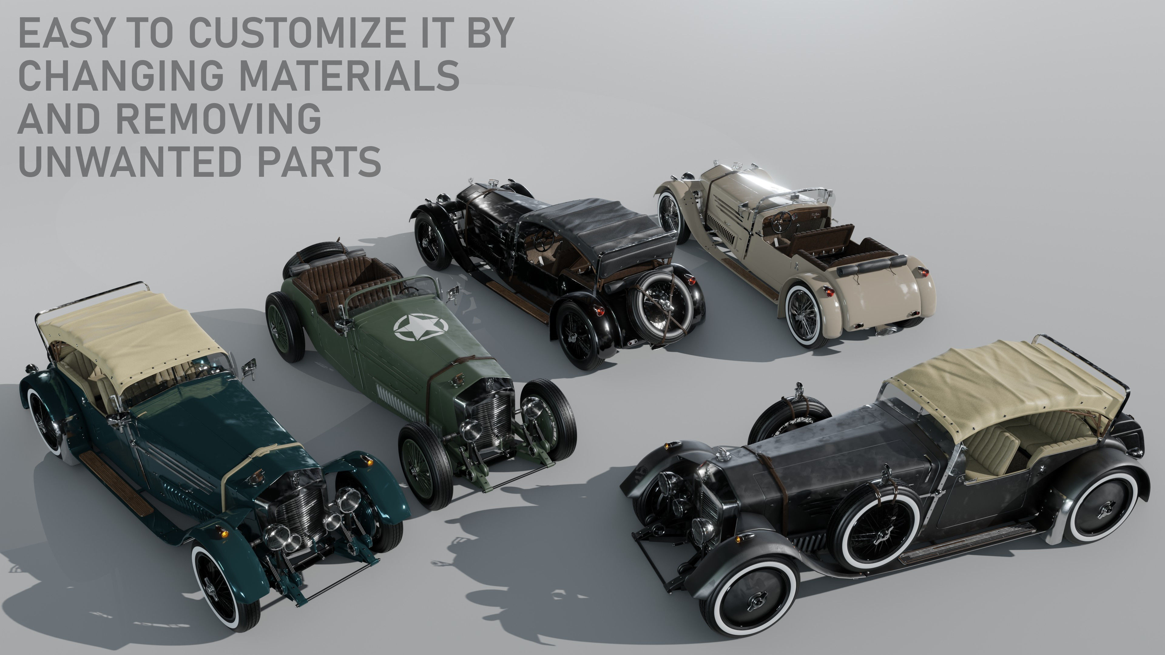 3D model 1920 to 1930 modular car VR / AR / low-poly | CGTrader
