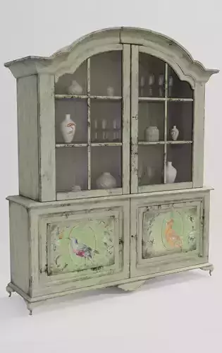 Old Furniture with layered paint Low-poly 3D model