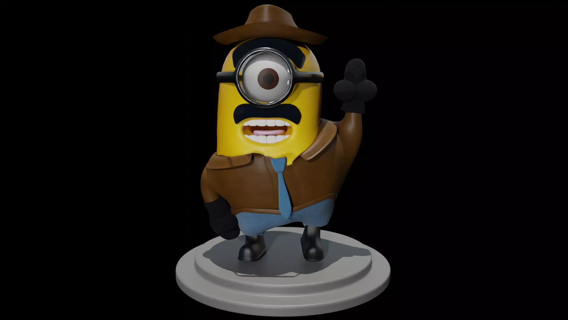 Minion With Mustache Free 3D model