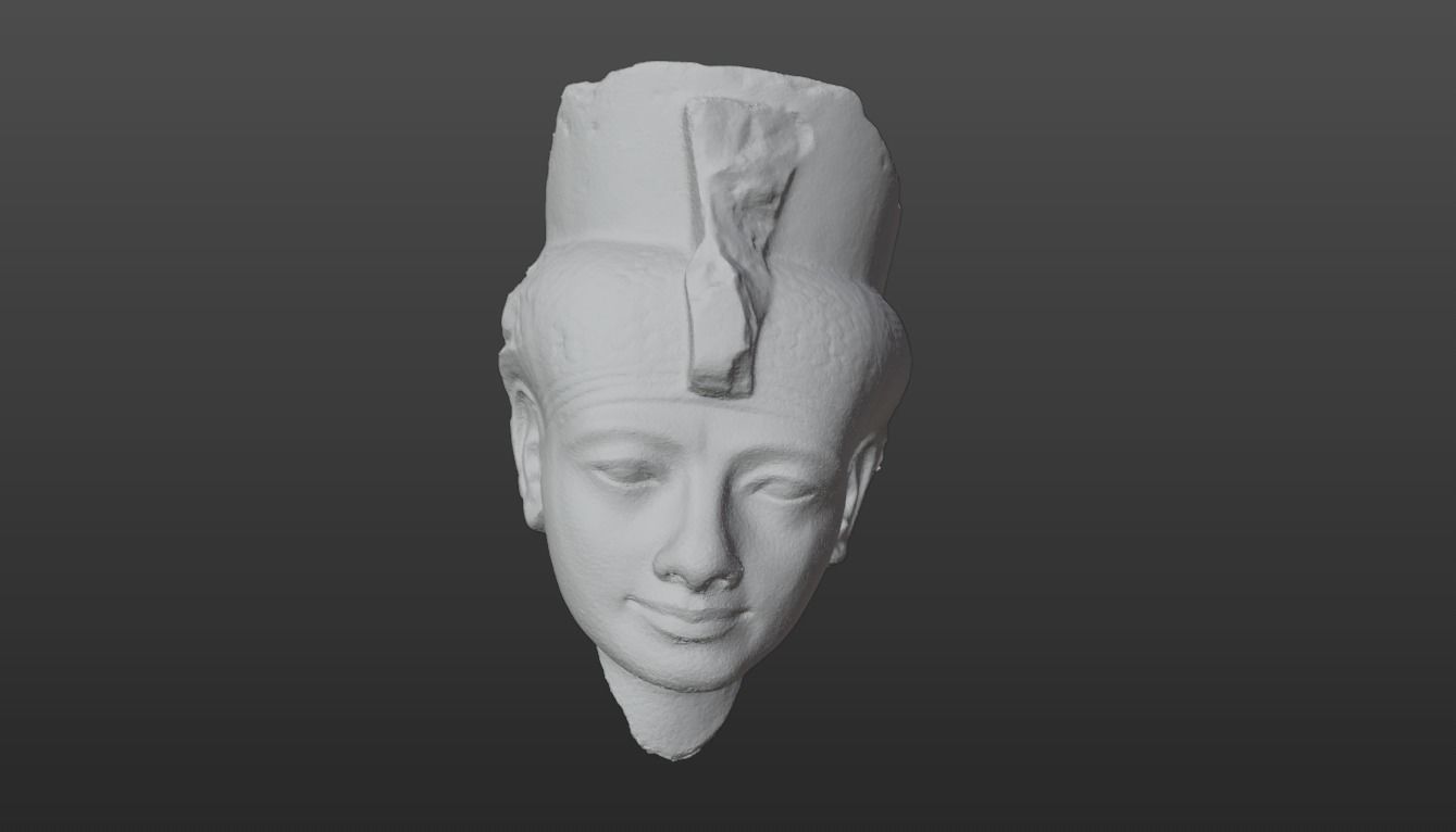 Egyptian colossal granite heads 3D model_6