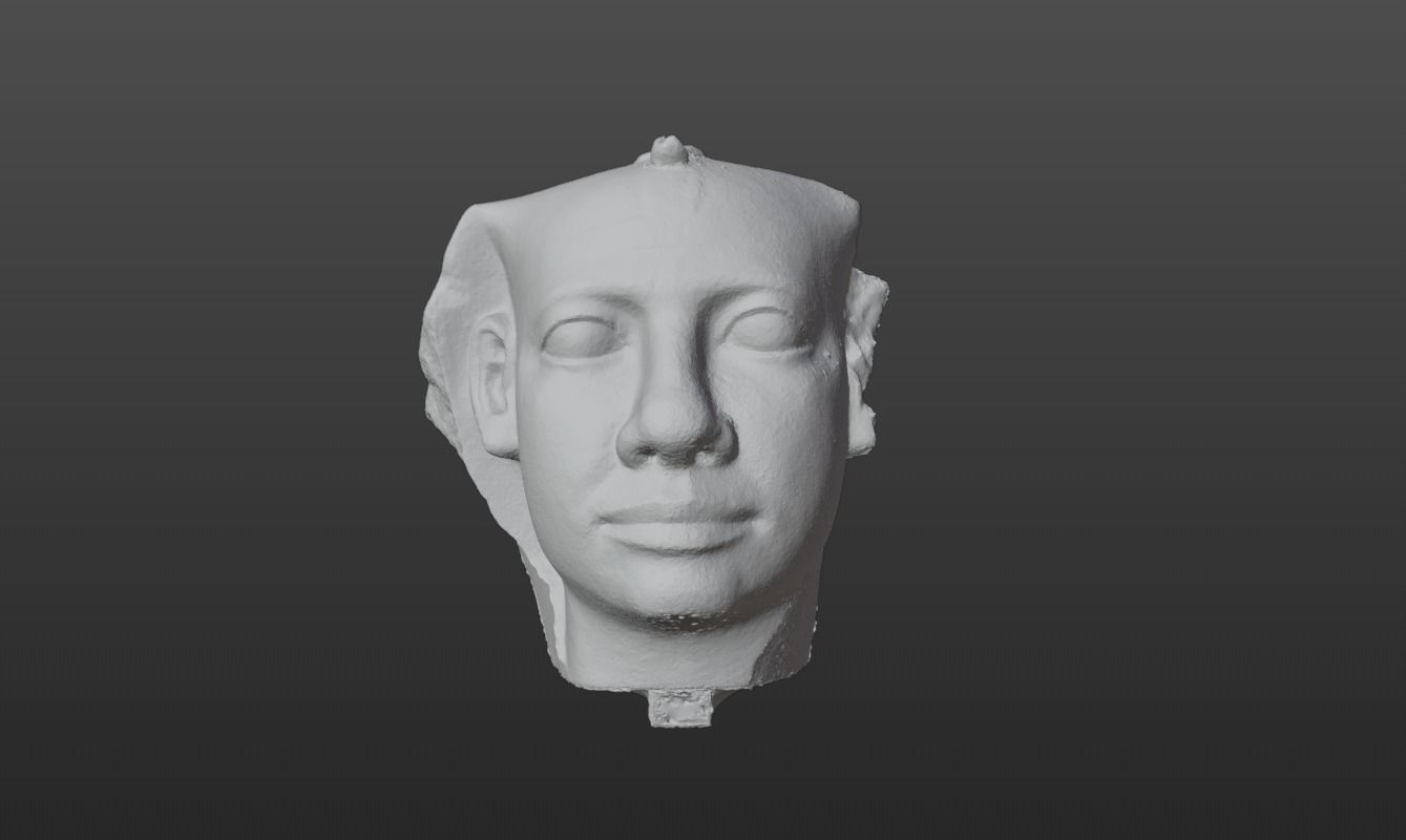 Egyptian colossal granite heads 3D model_4