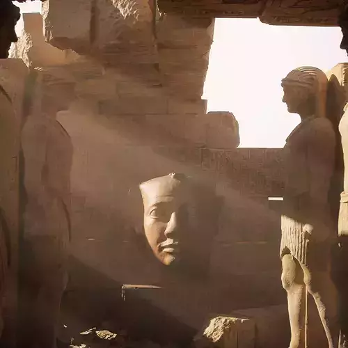 Egyptian colossal granite heads