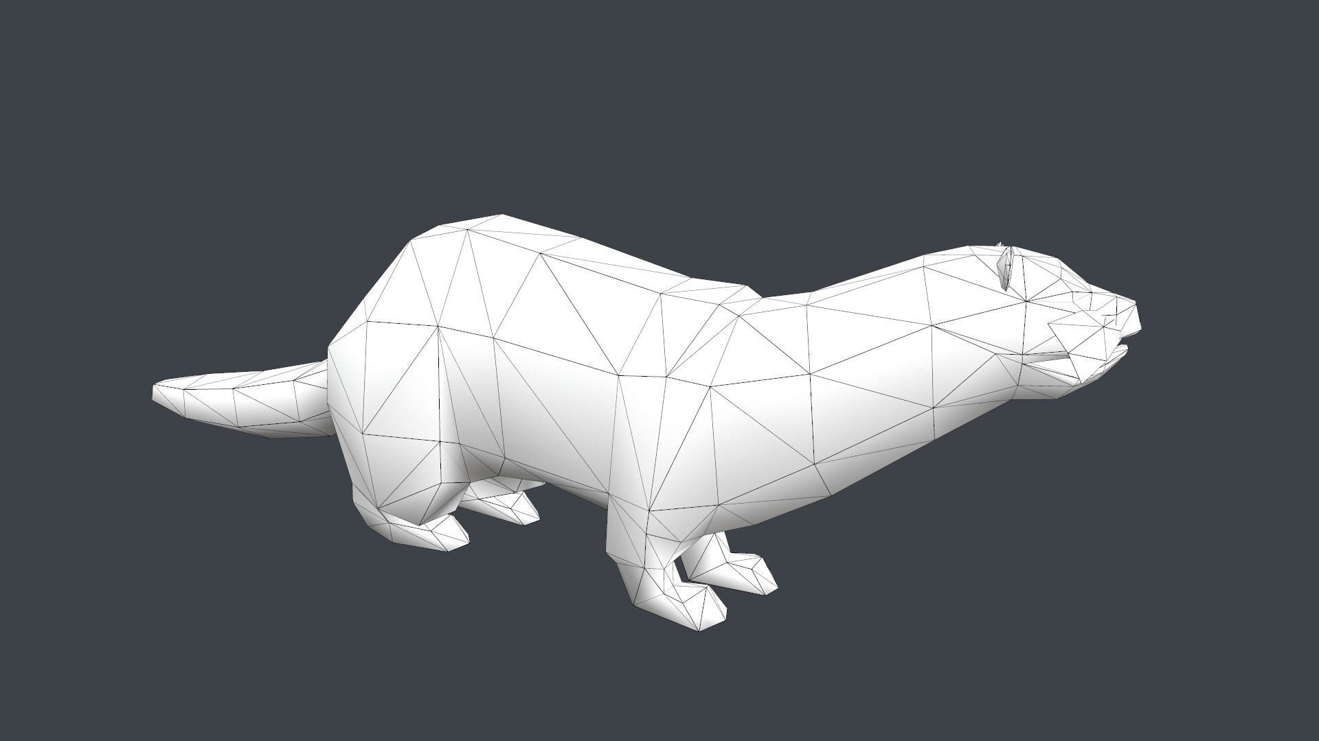 Animated marten Low-poly 3D model_8