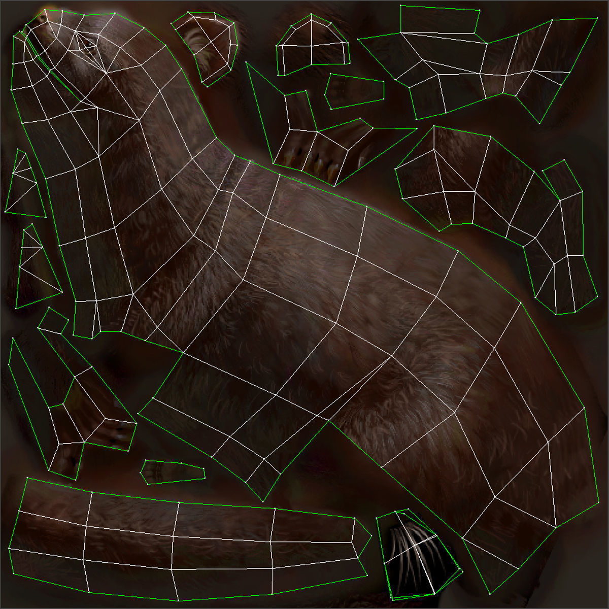 Animated marten Low-poly 3D model_9