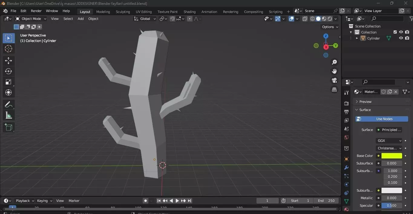 Cactus 3D  Free low-poly 3D model_0