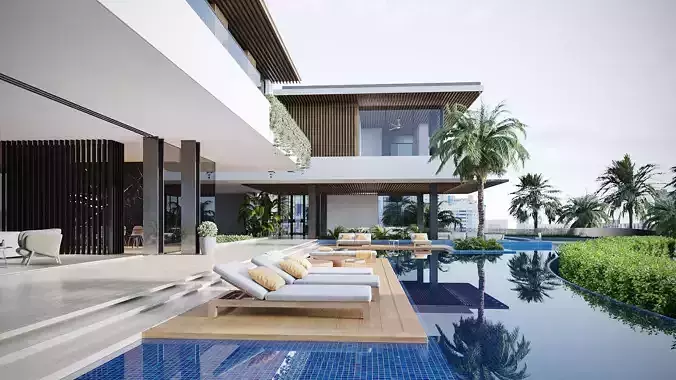 ProVis3D 028 - Hillside Villa House 3D model