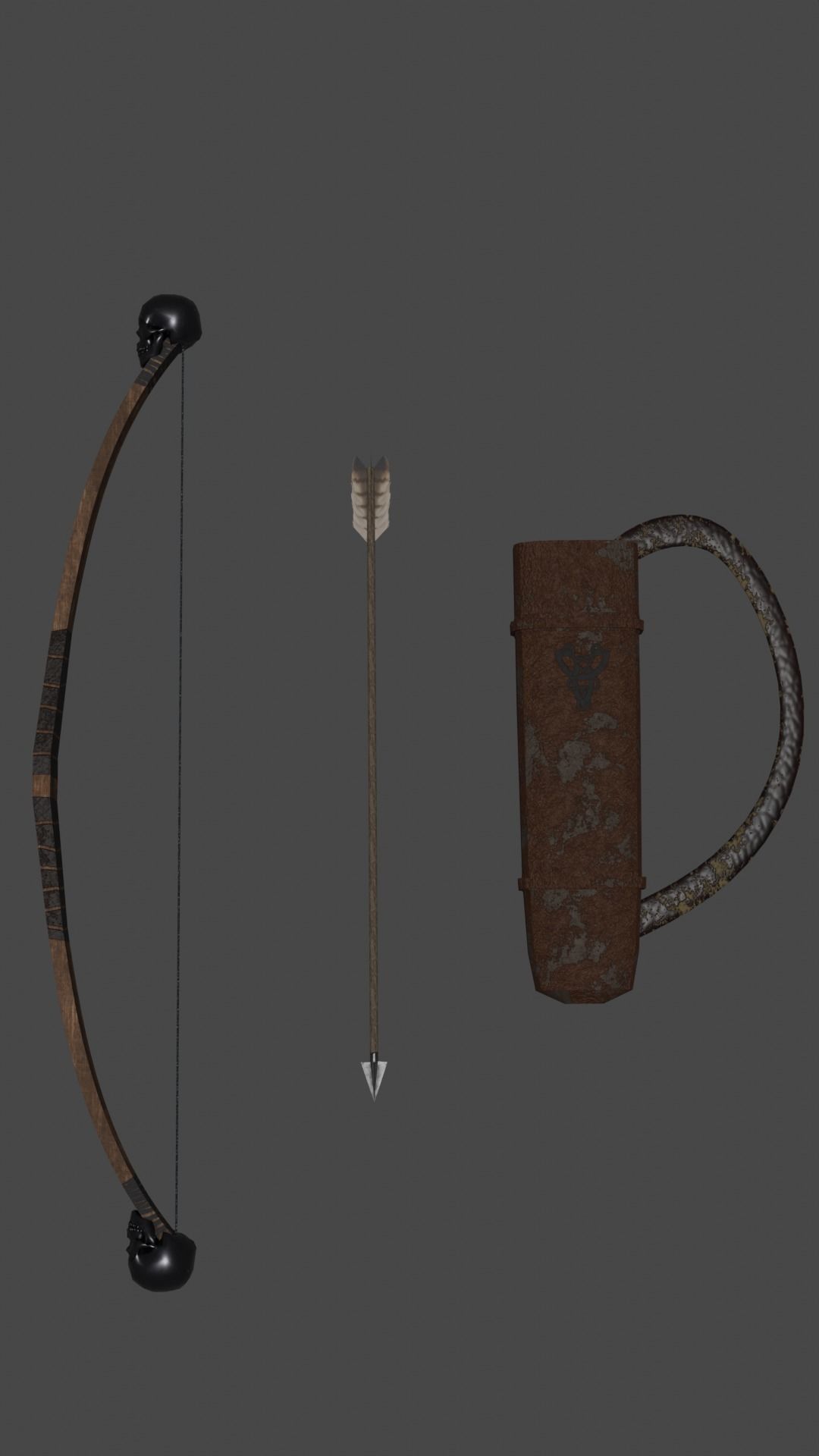 The Skull Bow Low-poly 3D model_1