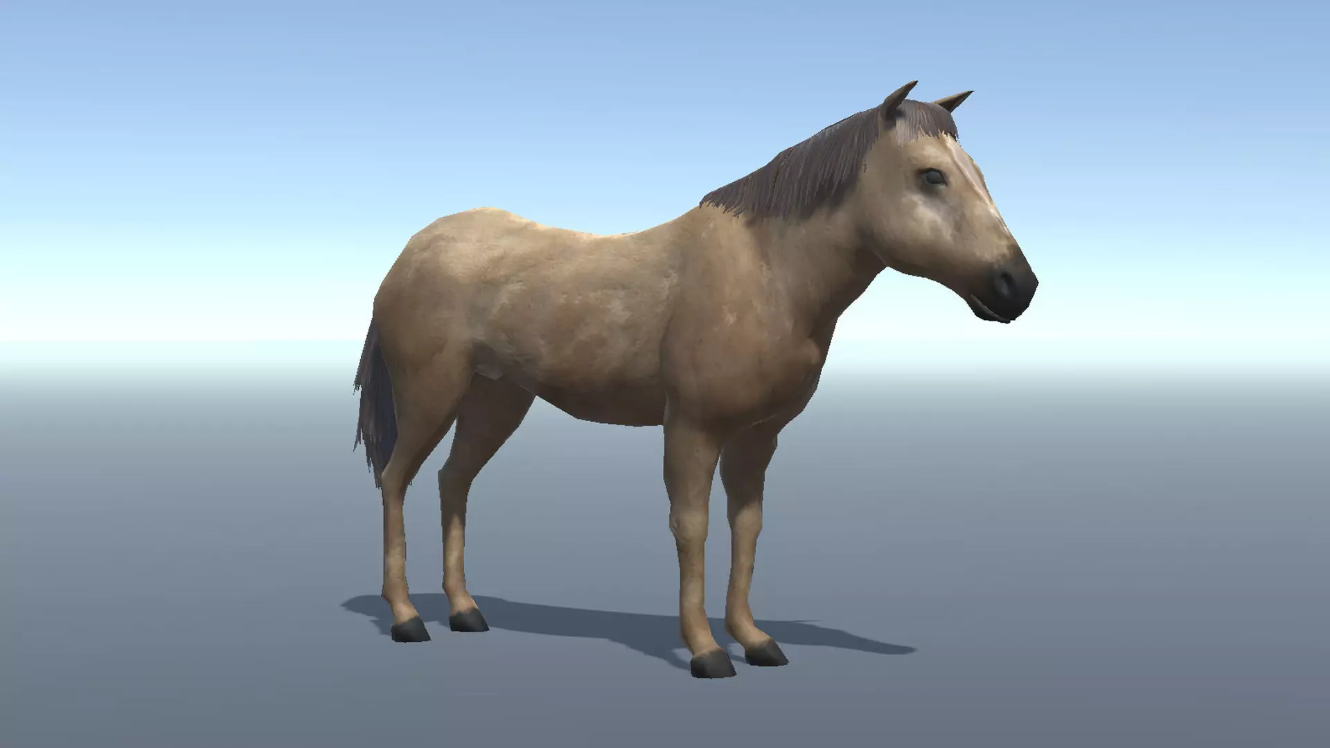 Lowpoly Brown Horse  Animated for VR AR Games  Low-poly 3D model_0