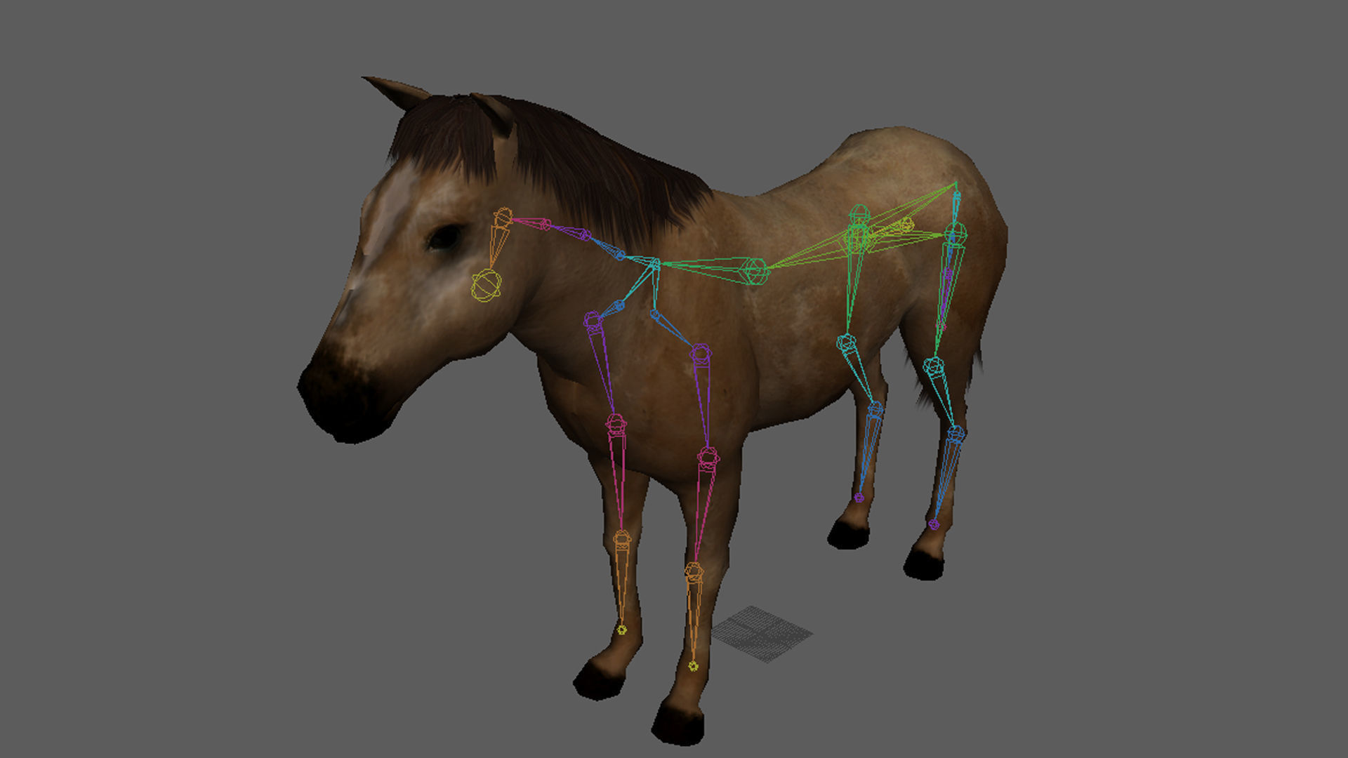 Lowpoly Brown Horse  Animated for VR AR Games  Low-poly 3D model_5
