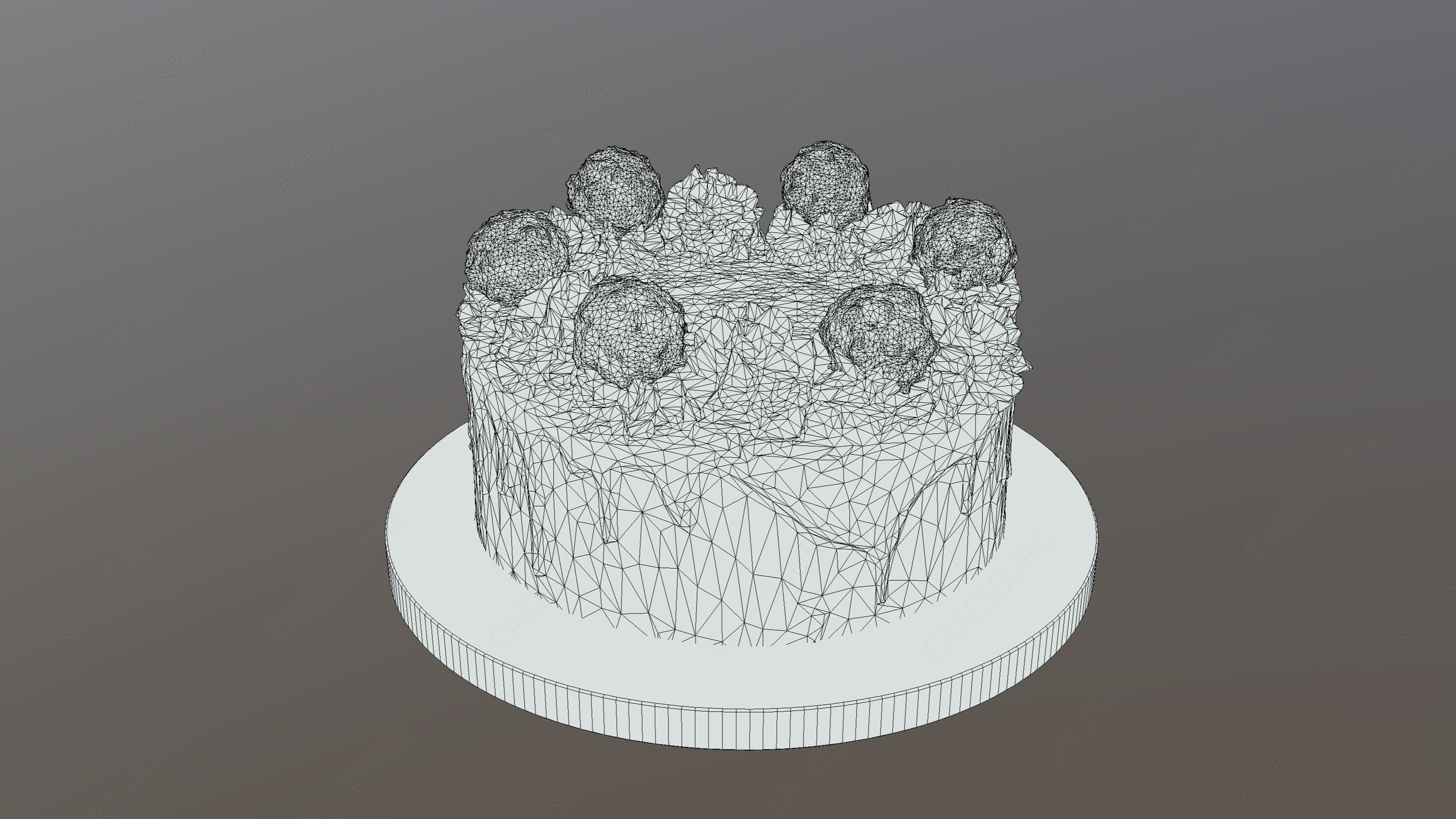 Ferrero Rocher Drip Gateau Low-poly 3D model_5