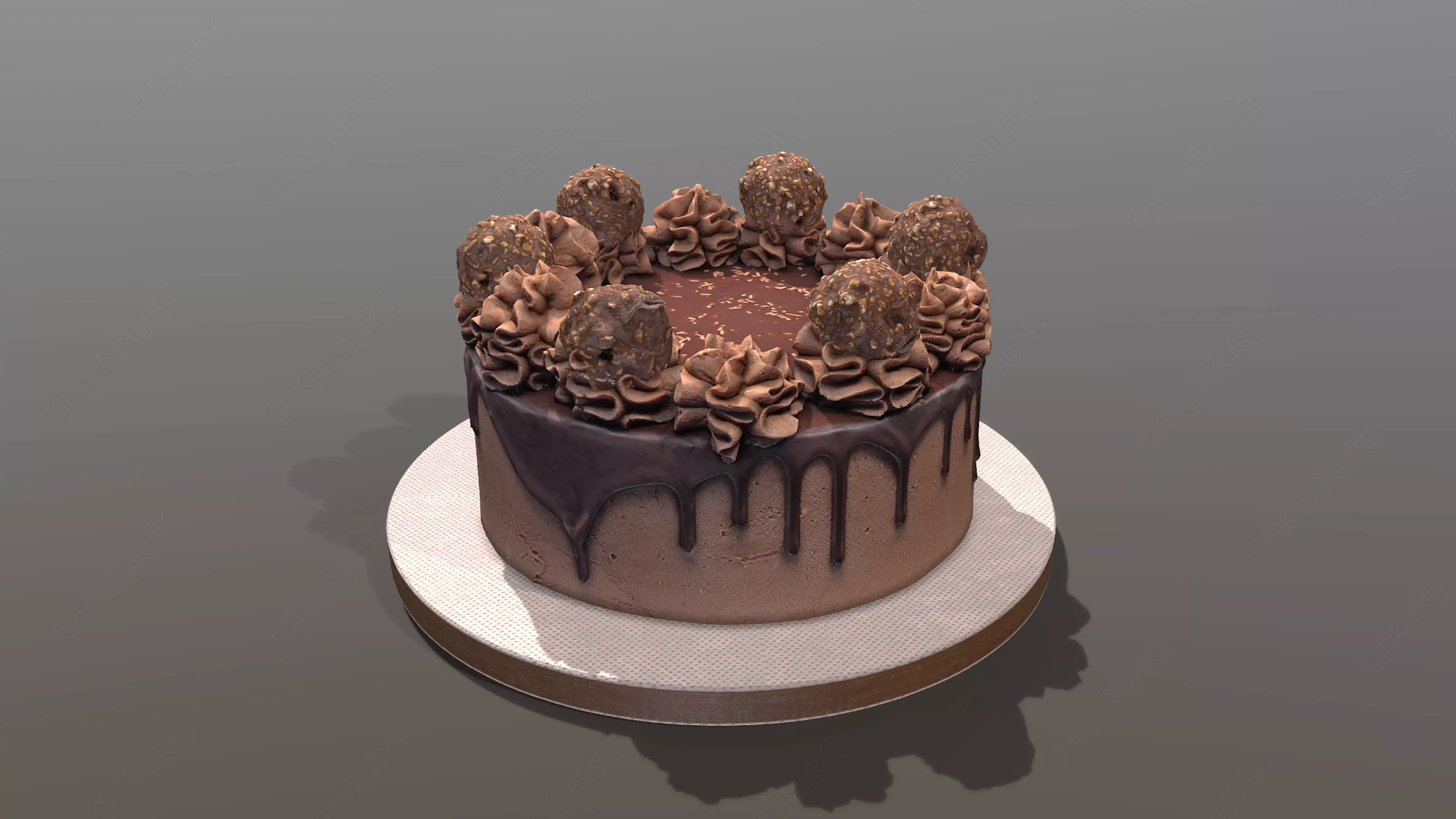 Ferrero Rocher Drip Gateau Low-poly 3D model_0