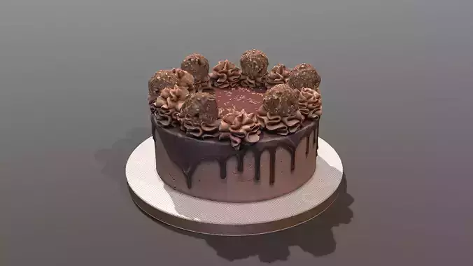 Ferrero Rocher Drip Gateau Low-poly 3D model