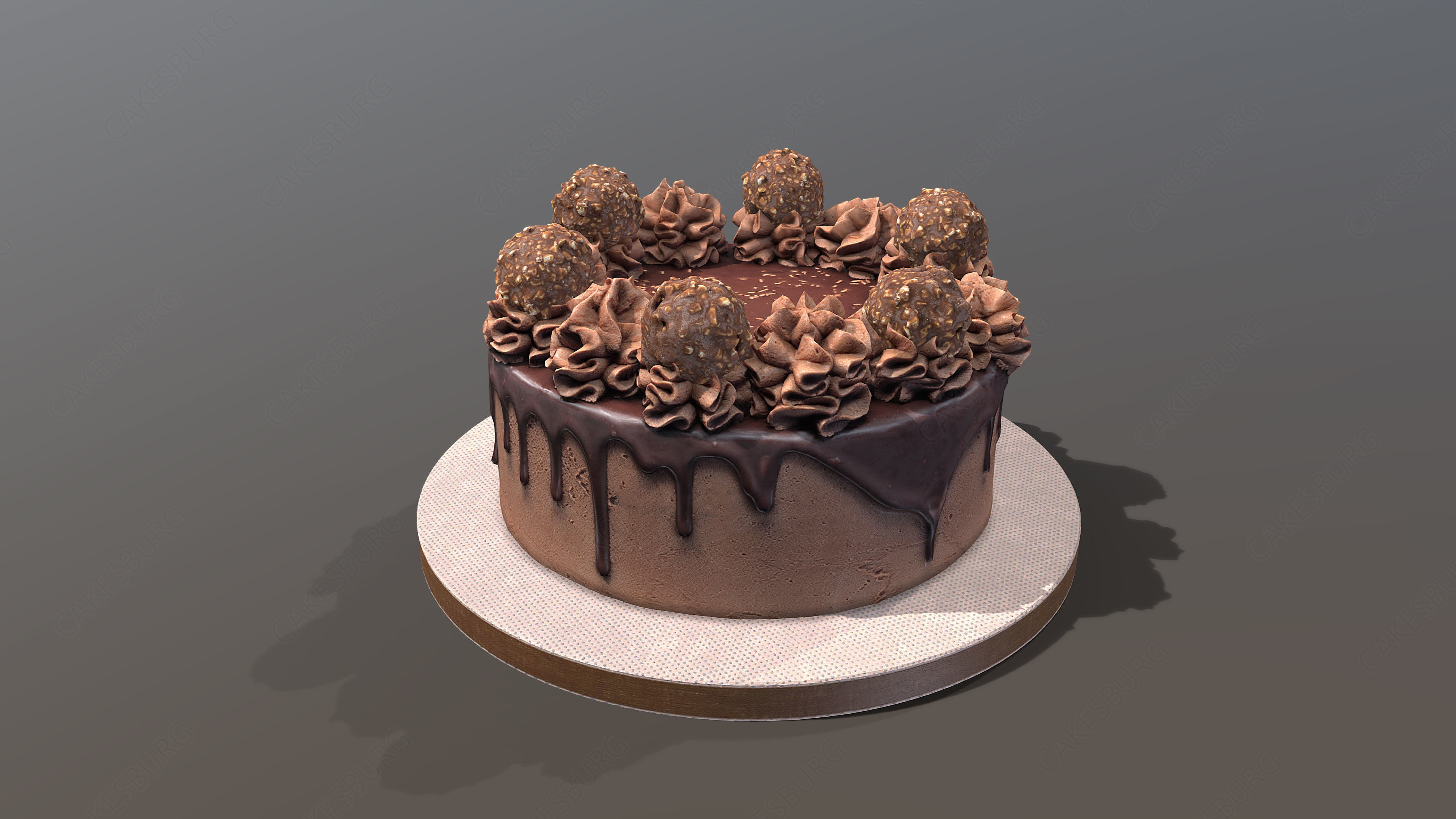 Ferrero Rocher Drip Gateau Low-poly 3D model_2