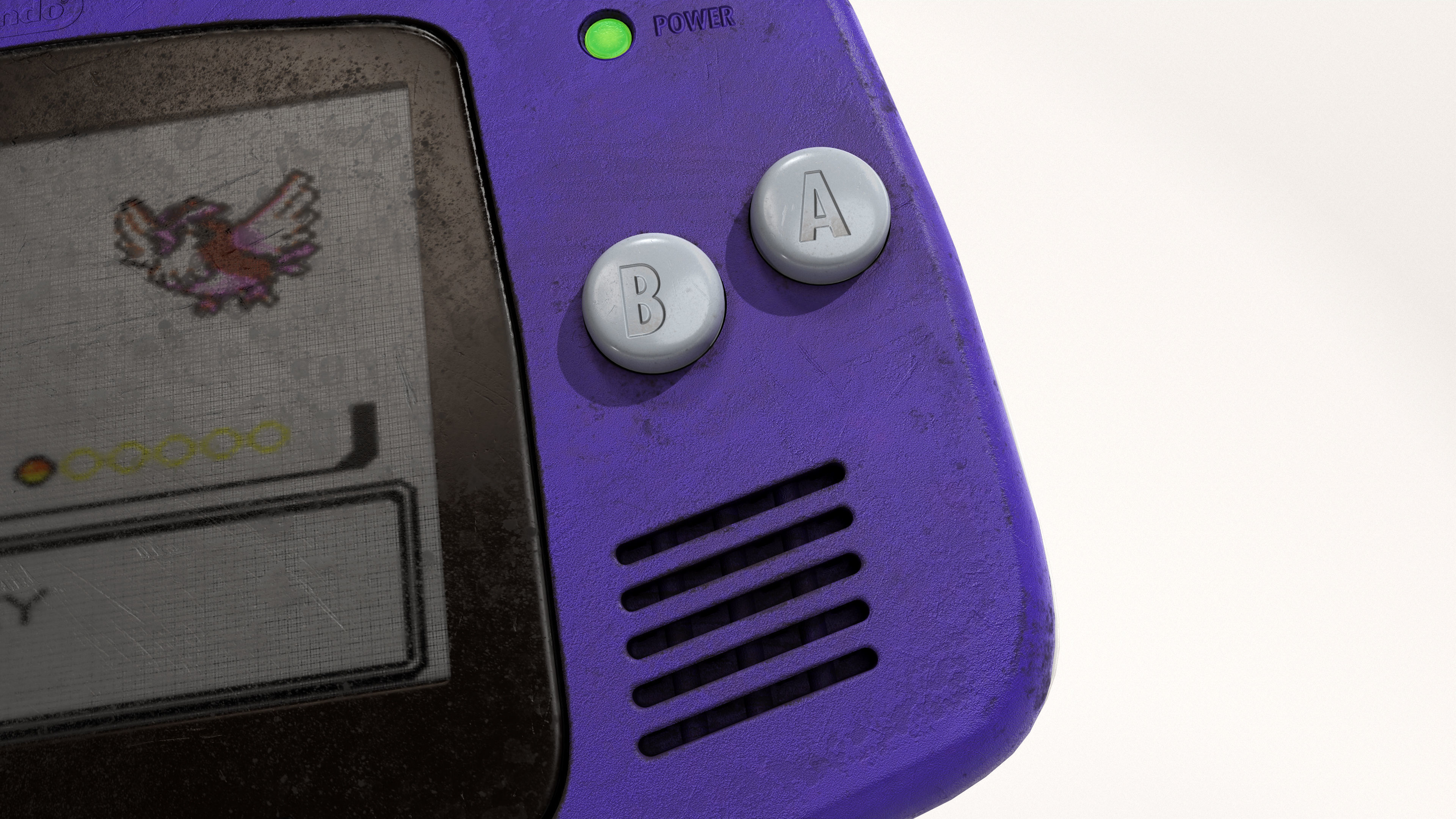 Gameboy Advance plus Pokemon Gold Cartridge Low-poly 3D model_11